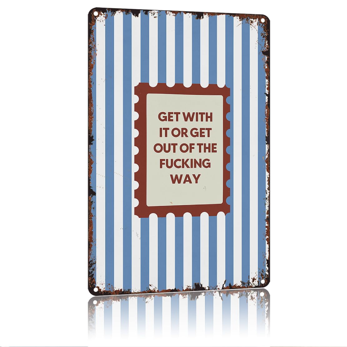 peiyeety Get With It Funny 8x12 Inch Aluminum Vintage Metal Tin Signs-For Living Room Kitchen Bedroom Patio Porch Men'S Nest Wall Decor