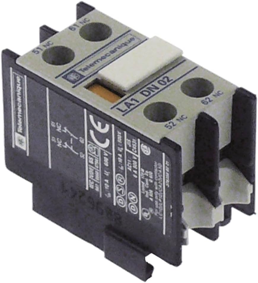 40 mm Anique Auxiliary Contact LA1DN02 Suitable for Comenda Dishwasher Screw Connection 2NC Electromagnetic Power AC15 10 A