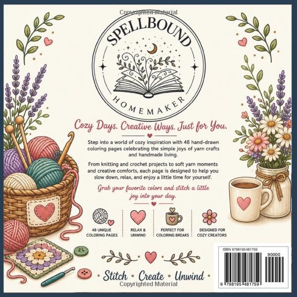 Cozy Yarn Crafts: A Yarn & Crochet Coloring Book: Relax, Create, and Enjoy the Little Moments (Happy Homemaker) image 3