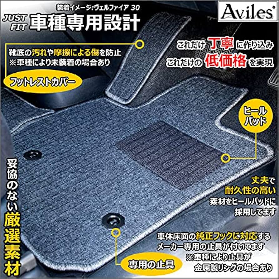 Aviles トヨタ アベンシスワゴン ZRT272W フロアマット 後期 H24.04-H30.04【3色から選択】（01：ブラック）