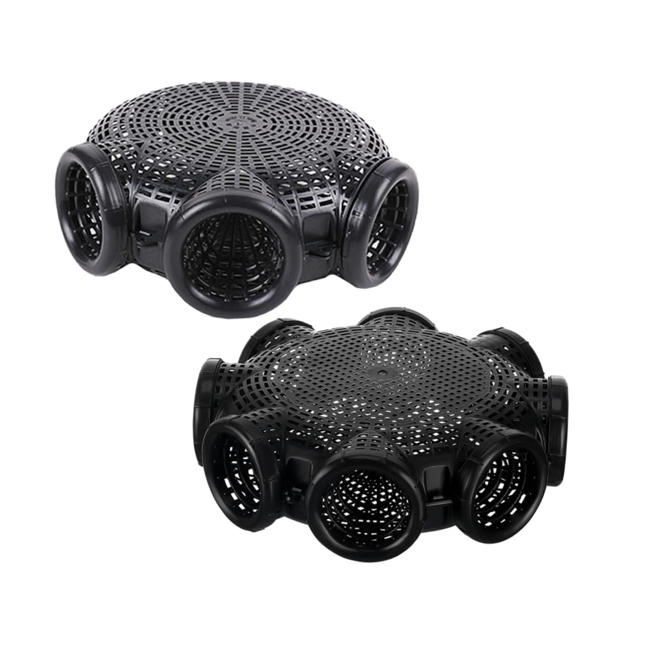 FOYTOKI 2pcs Special for Fish and Shrimp Cages Basket Crabbing Small Bait Fish Basket for Holder Catch Bait EEL Cage Shrimp Traps for Saltwater Carp Feeder Lure Holder Pp Black