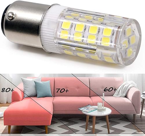 Miniatura 4 de Bombilla LED de maíz BA15D, base de bayoneta de doble contacto Ba15d, equivalente a 5 W 50 W, 120 voltios, regulable 500 lúmenes (paquete de 2)