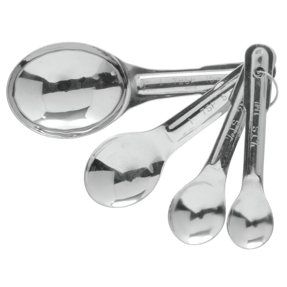 Measuring Spoon Set Stainless Steel with Standard Strip Handles by HUBERT – Stainless Steel, Silver