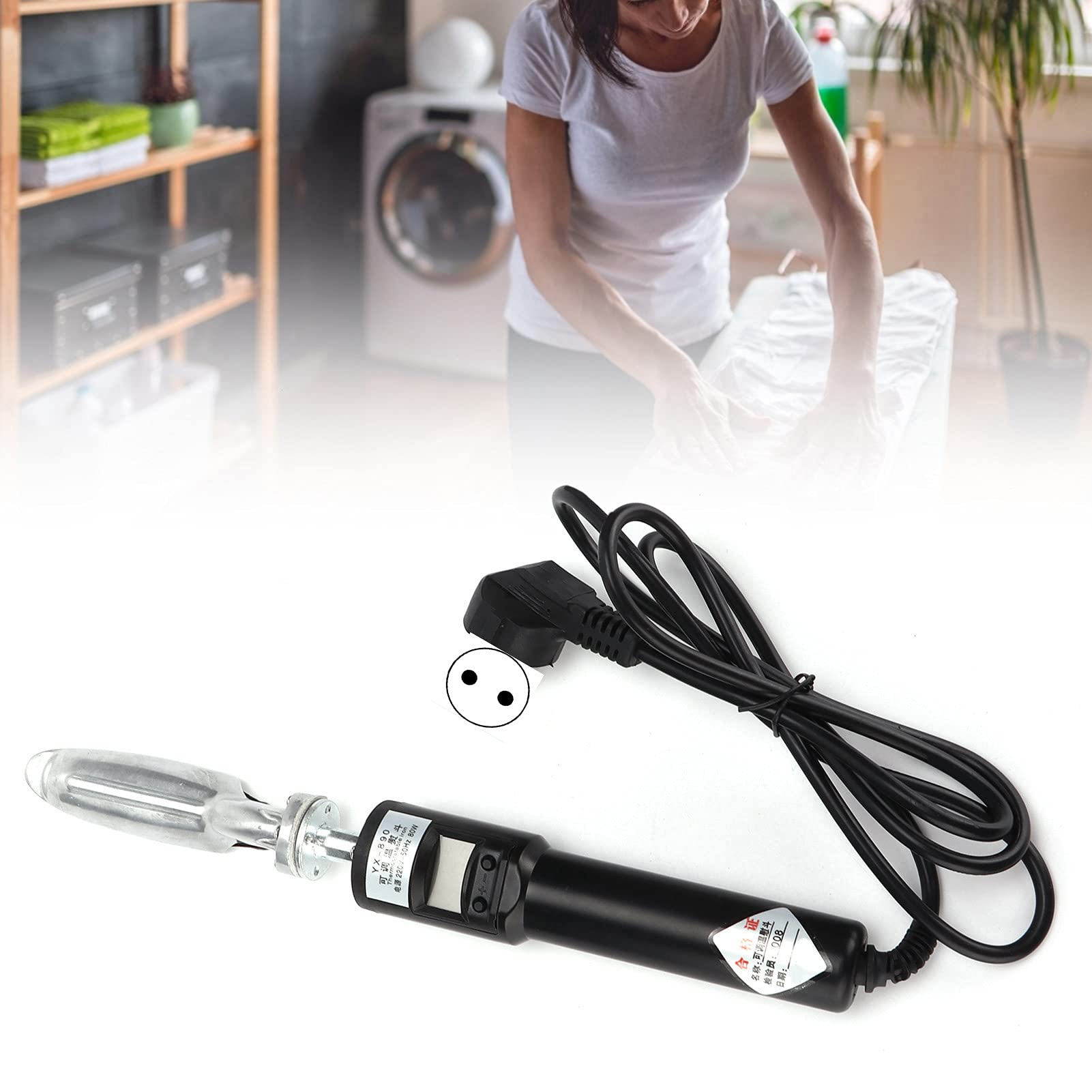 Mini żelazko do pikowania ręcznego, regulacja temperatury 220 V Mini skórzane żelazko przeciwzmarszczkowe żelazko do użytku domowego do szycia odzieży skórzanej i obuwia (wtyczka EU)