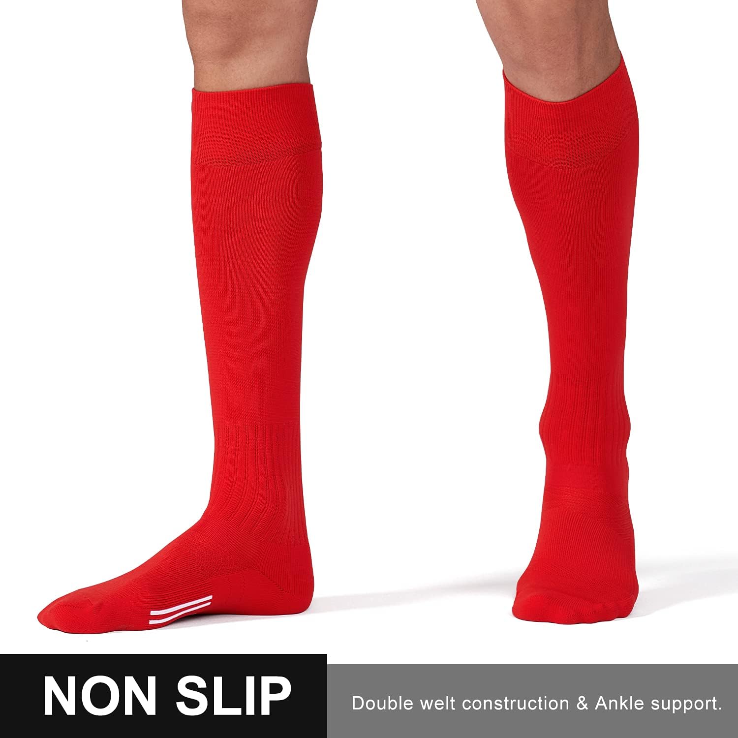 FITRELL 2/3 Pack Soccer Socks Baseball Softball For Youth Kids Boys Girls, Over-The-Calf Football Socks for Adult Men Women - Image 6