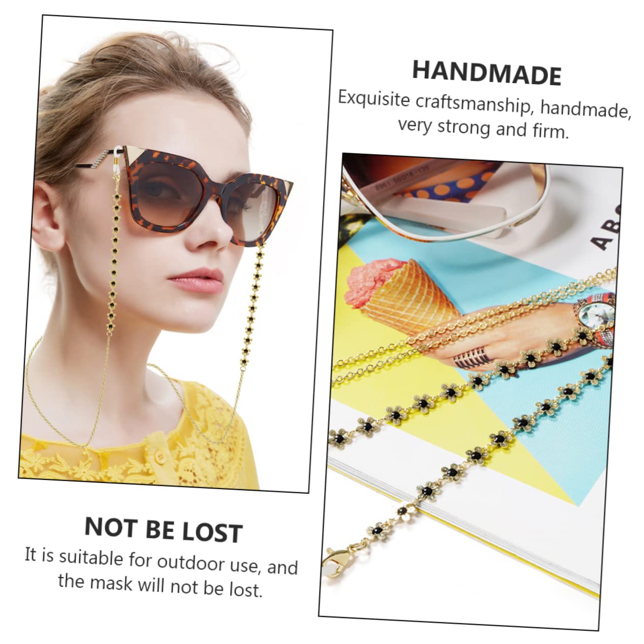 SOIMISS 9piezas Cadena De Gafas De Flores Pequeñas De Resistente Cadena Para Anteojos y Máscaras Diseño
