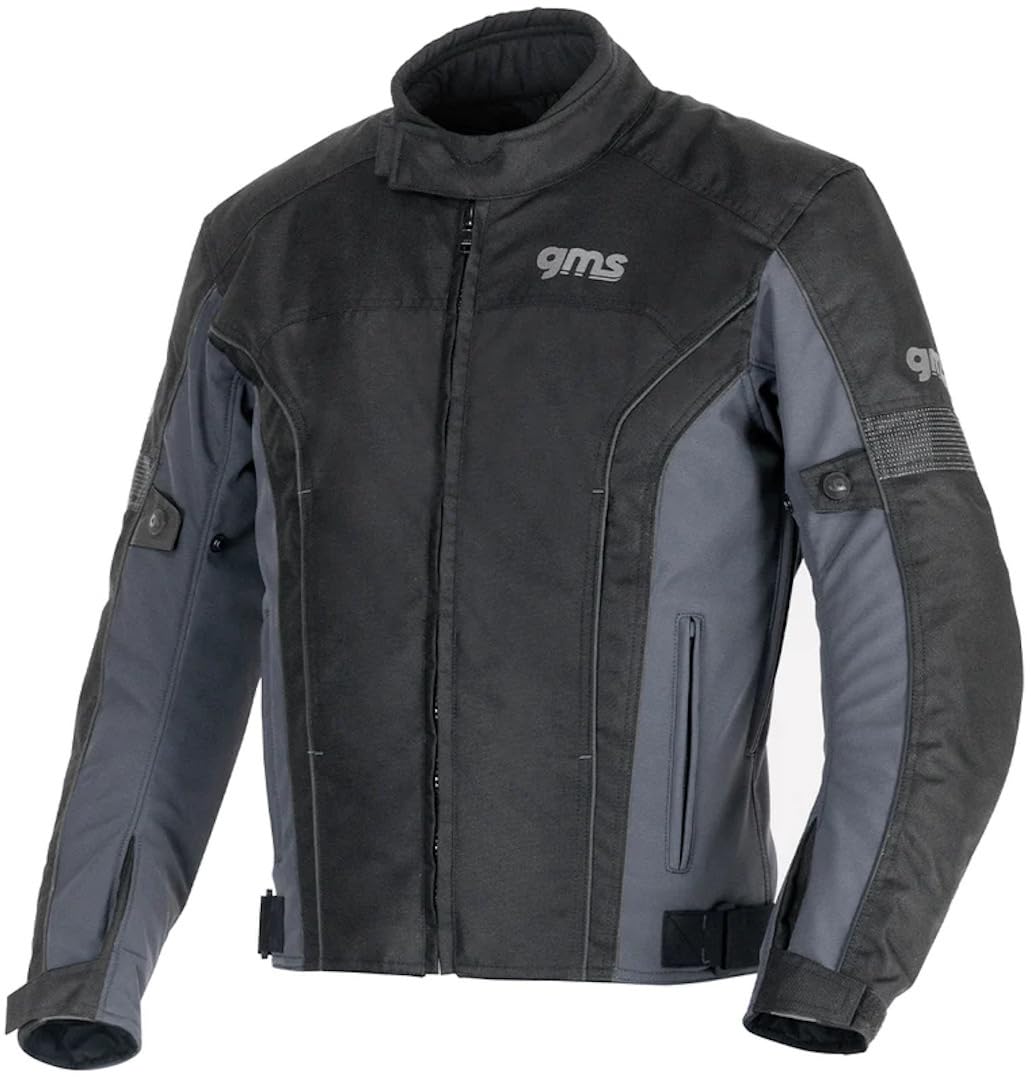 GMS Lagos impermeabile Giacca tessile moto, nero/grigio, 2XL