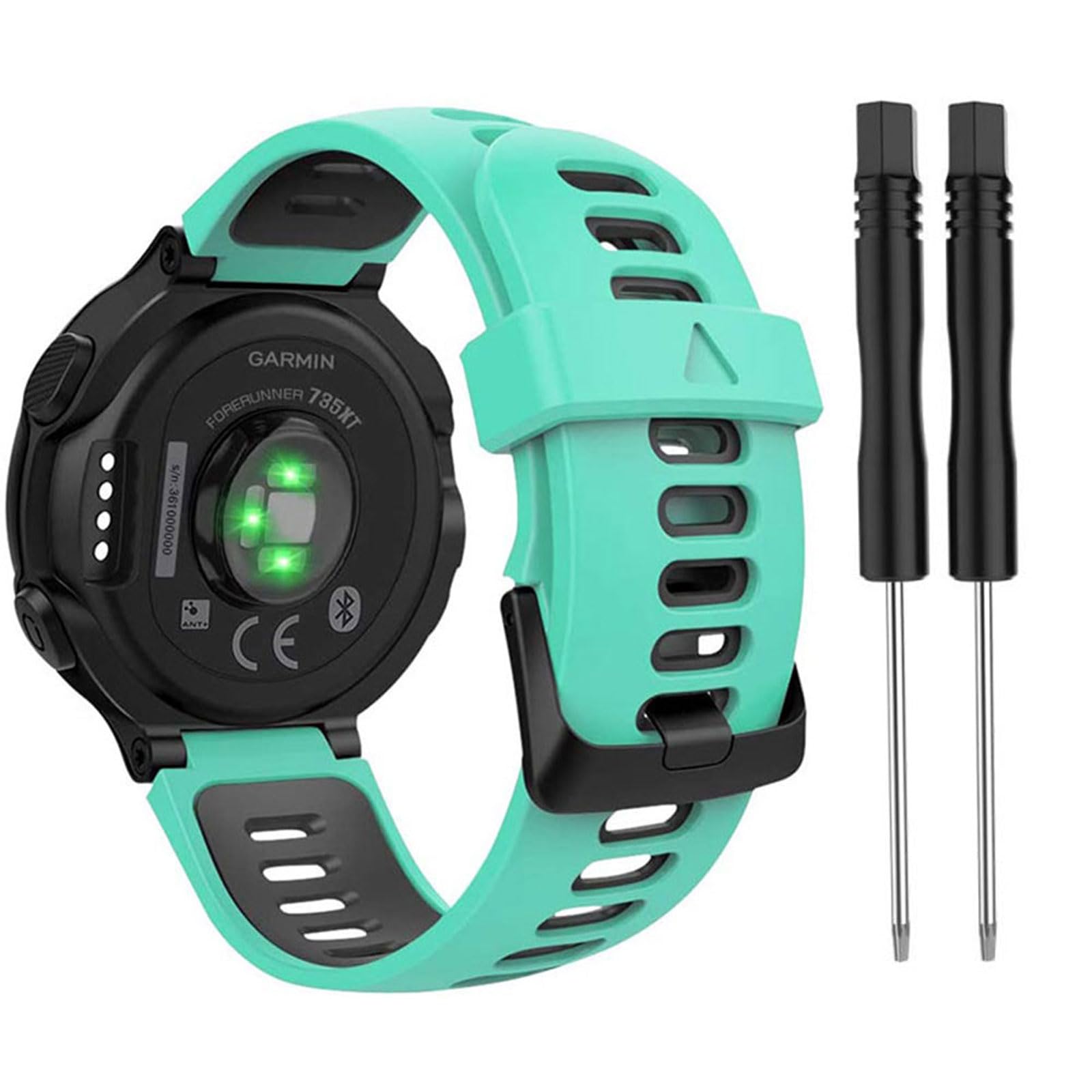 FTTYUHU Silicone Watch Bands,Waterproof Watch Strap for Garmin Forerunner 735 735Xt 220 230 235 620 630 Approach S20 S5 S6 Stainless Steel Buckle Smart Watch Replacement Sport Watch Strap Wrist Straps-image-41