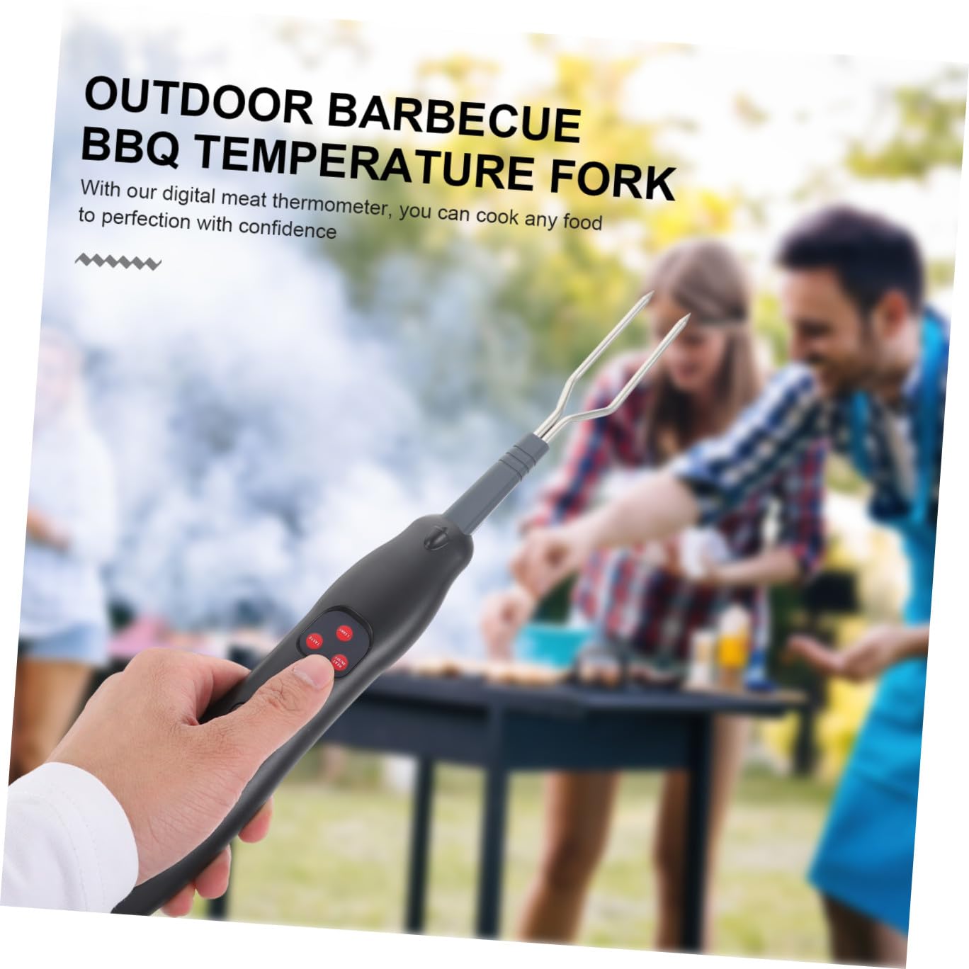 Digital De Barbacoa Indicador De Temperatura Tenedor De Cocina Para Medir Inoxidable Para Bbq y Asados Exteriores