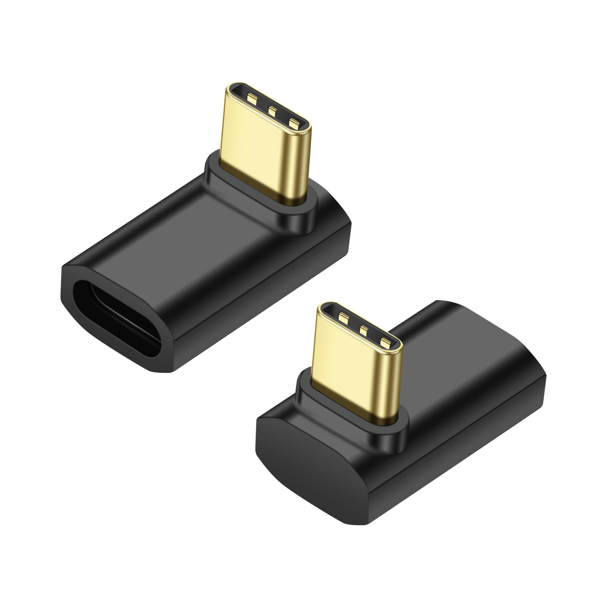 LUIRSAY 2 Connettori USB-C Angolari 90° 24Pin 240W 40Gbps, Adattatori Sottili Per Cavo Piatto, Adattatore A L Destro E Sinistro Per Laptop, Telefono, Nintendo Switch - Grigio - 3