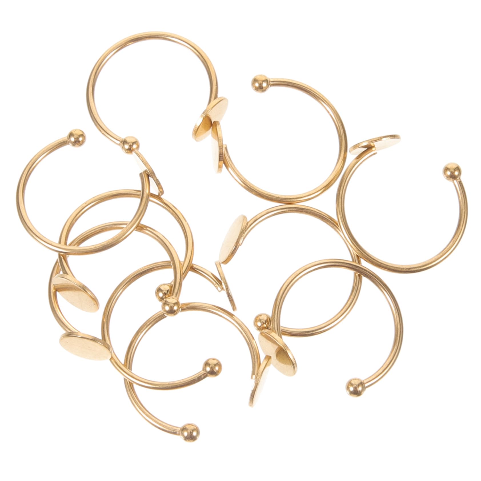 SHINEOFI 50pièces Anneaux Réglables Pour Fabrication De Bijoux Supports De Bagues Ajustables Matériel De Création