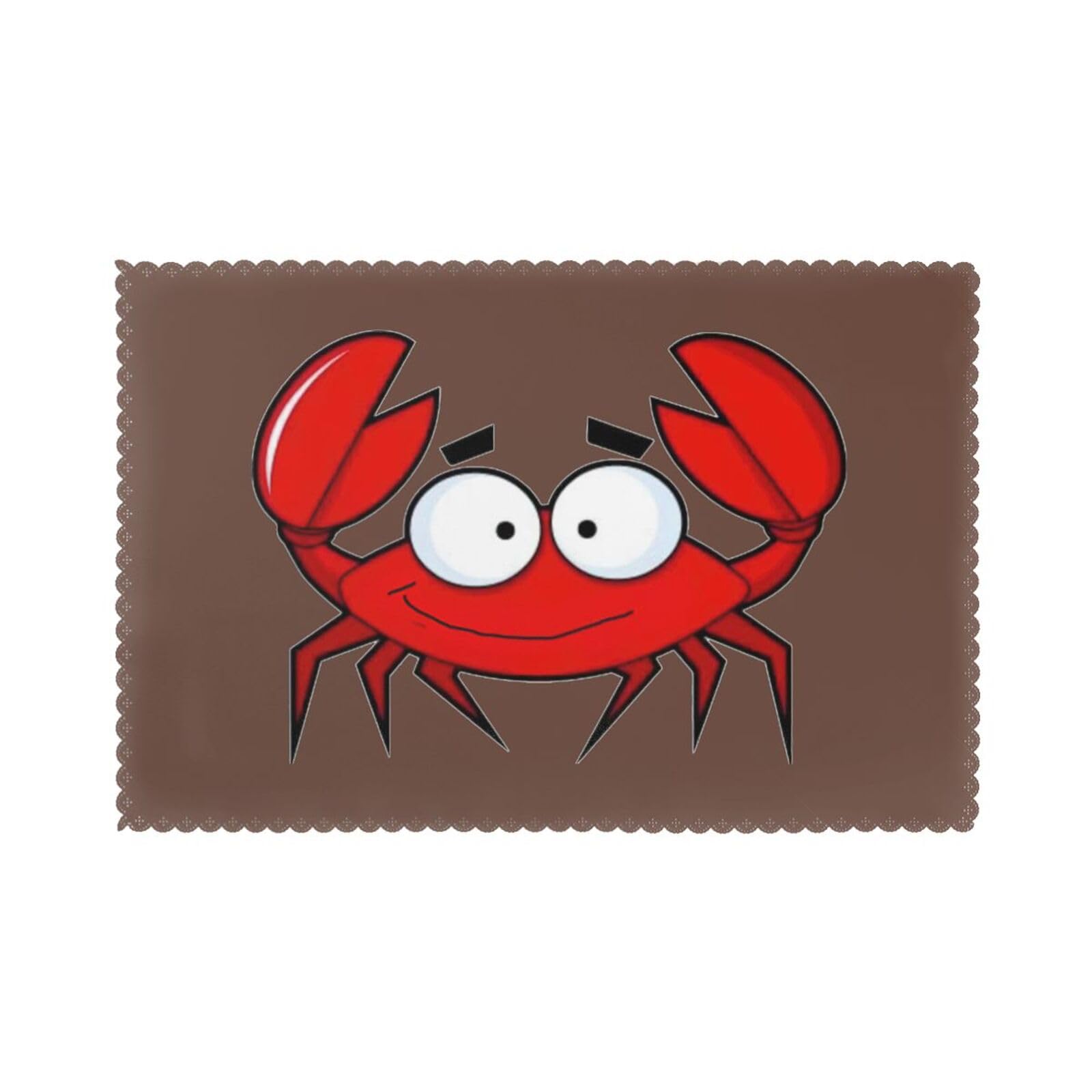 cartoon crab Print Placemats for Dining Table Set of 6 12x18 Inch Table Mats for Party Kitchen Dining.
