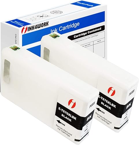 INK4WORK Repuesto remanufacturado para Epson 676XL T676XL 676 XL T676XL120 Cartucho de tinta para uso con Workforce Pro WP-4010 WP-4020 WP-4023