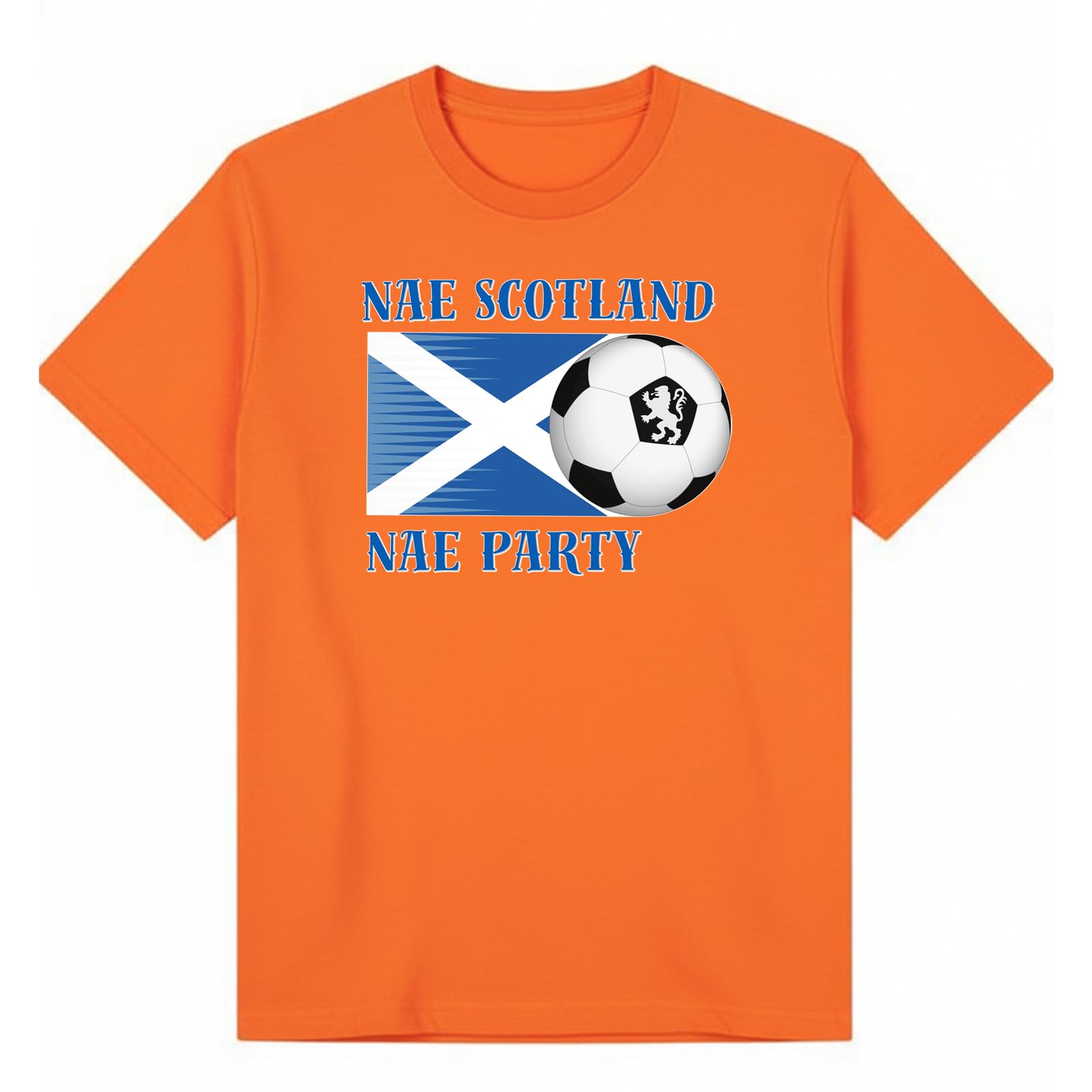 Nae Scotland Nae Party Sports Football Girls Graphic T-Shirt Retro Novelty Soccer Fan Tee Scottish Heritage Sportswear Apparel Orange 12-13Y