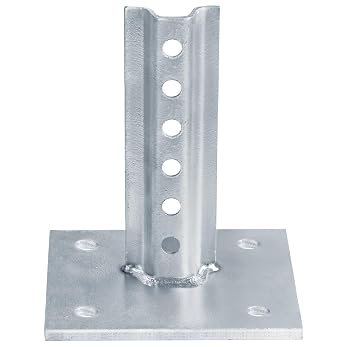1 Pack U-Channel Sign Post Anchor Base for 1.12 lb/ft U-Channel Post, Hot-Dip Galvanized