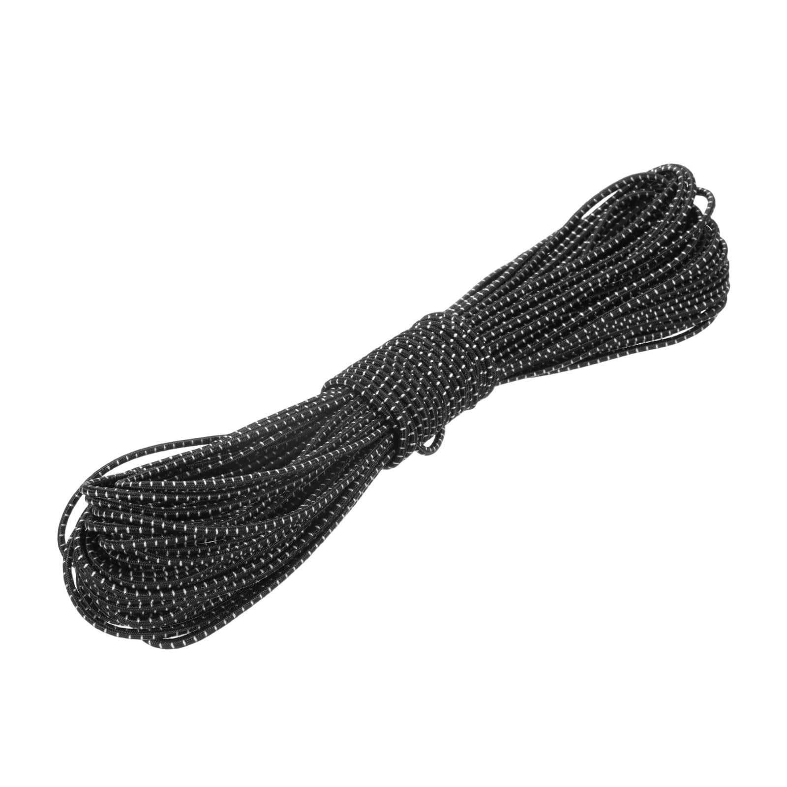 PATIKIL Elastic Bungee Cord, (3/32" x 67 Ft, Black White) Heavy Duty Polyester Bungee Cord Suit for - DIY Projects Kayak Strap Tarp Tie Down Canopy Boating Camping Tent