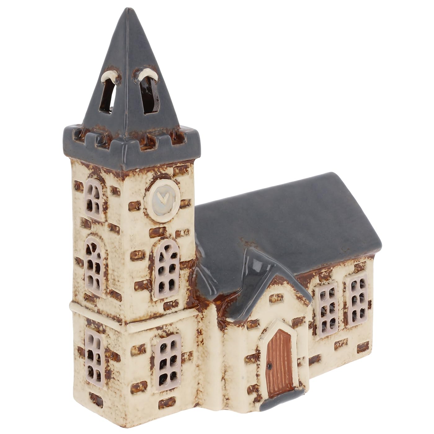 Shudehill Giftware Village Pottery Ceramic Steeple Church Tealight Holder