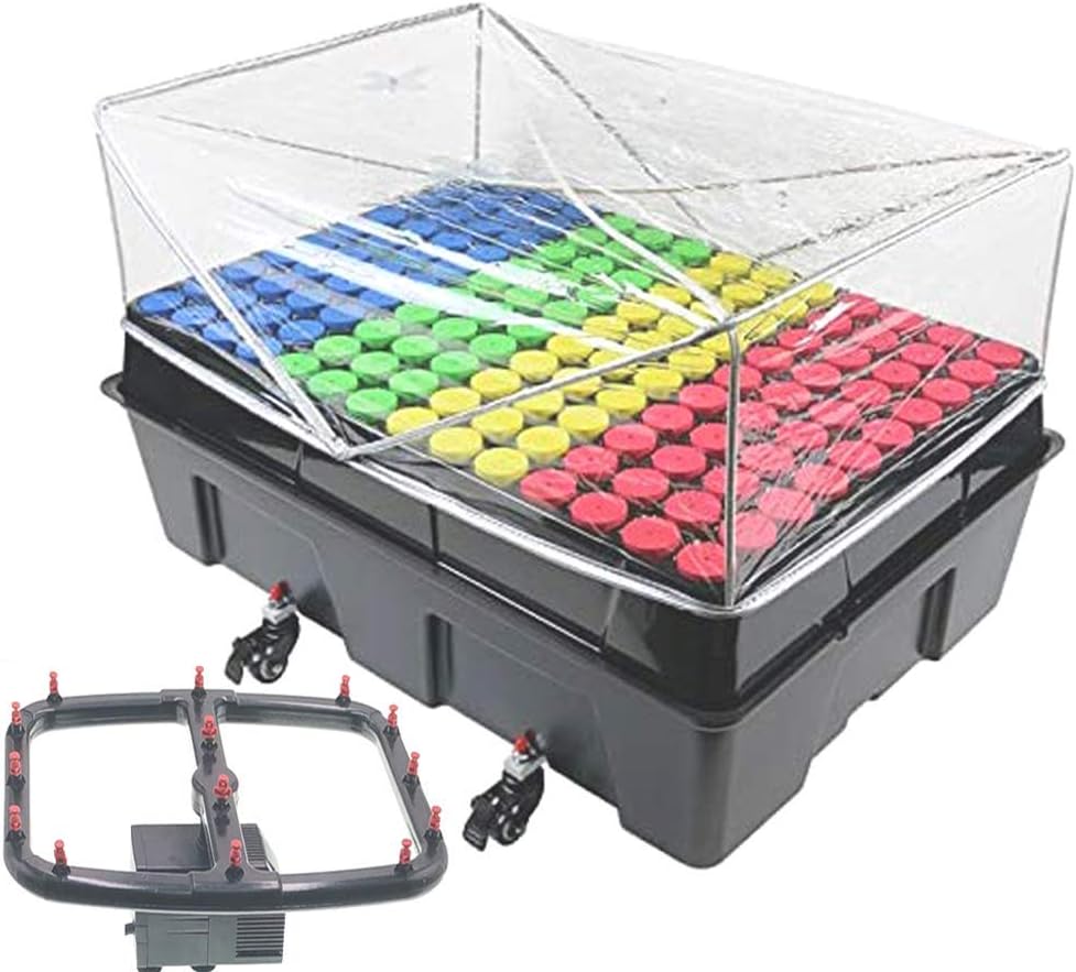 Cloning Machine 140 site with Oxygen Bubbler Kit and Extra 1 5/8 inch Mixed-Colored Clone Collars Pack of 72