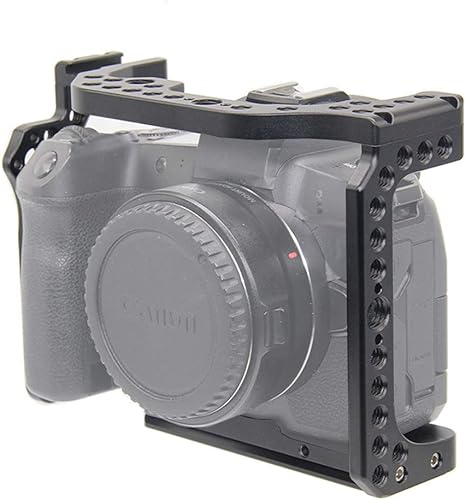 Miniatura 6 de Easy Hood Jaula de cámara para Canon EOS R, cámara de vídeo de película de película de vídeo Estabilizador con soporte de zapata fría y agujero de