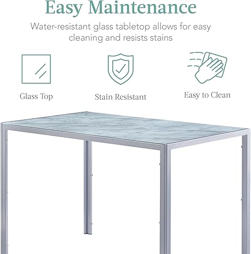 Miniatura 4 de paonne Mesa de comedor gris con sillas juego de mesa de comedor para 4 mesa de cocina y sillas juego de comedor para 4 para cocina comedor