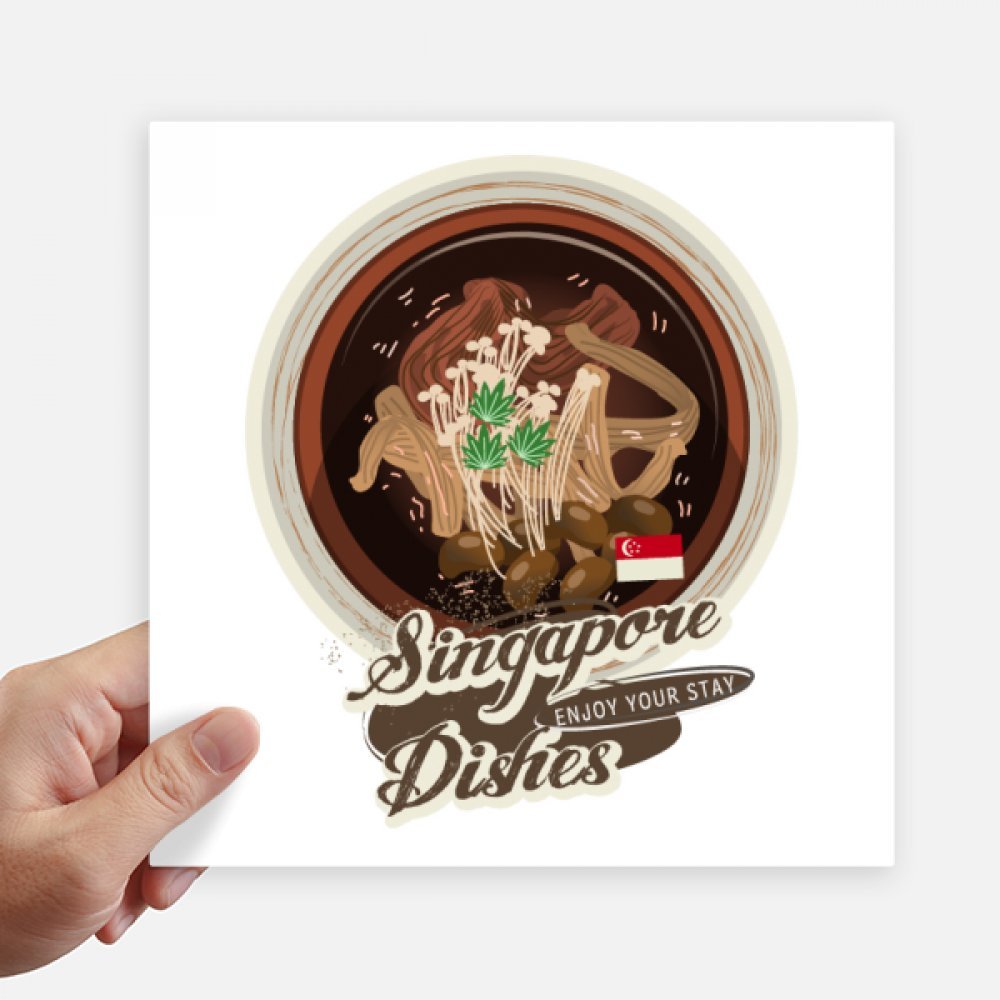 Sticker Singapour Bak Kut Teh grand format 20 cm pour repérer votre valise