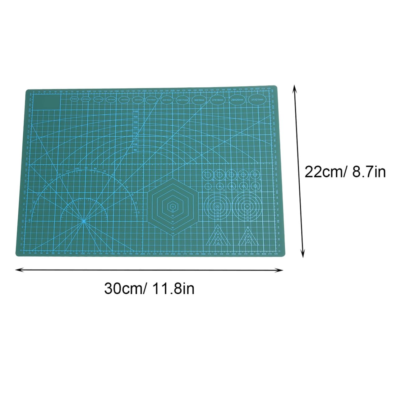 SHINEOFI Selbstheilende Schneidematte als Schnittfeste Nähunterlage mit Skalen Design Professionelle aus Rutschfestem Grünem Pvc für Scrapbooking und Lederarbeiten