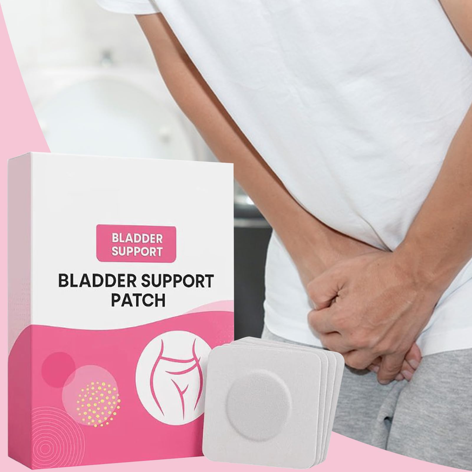Patch di controllo della vescica Supporto per perdite urinarie Patch traspirante per la salute della vescica Riduttore di frequenza per minzione Cura confortevole per lavoro viaggi uso quotidiano
