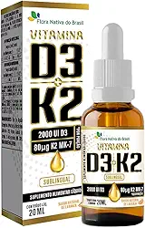 Vitamina D3 + K2 Em Gotas Sabor Laranja 20ml Flora Nativa