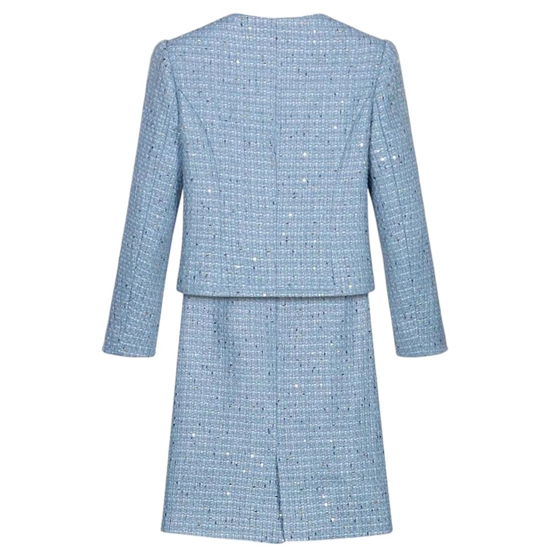 Womens and Elegant Sequin Small Fragrance Jacket Slim Skirt Suit