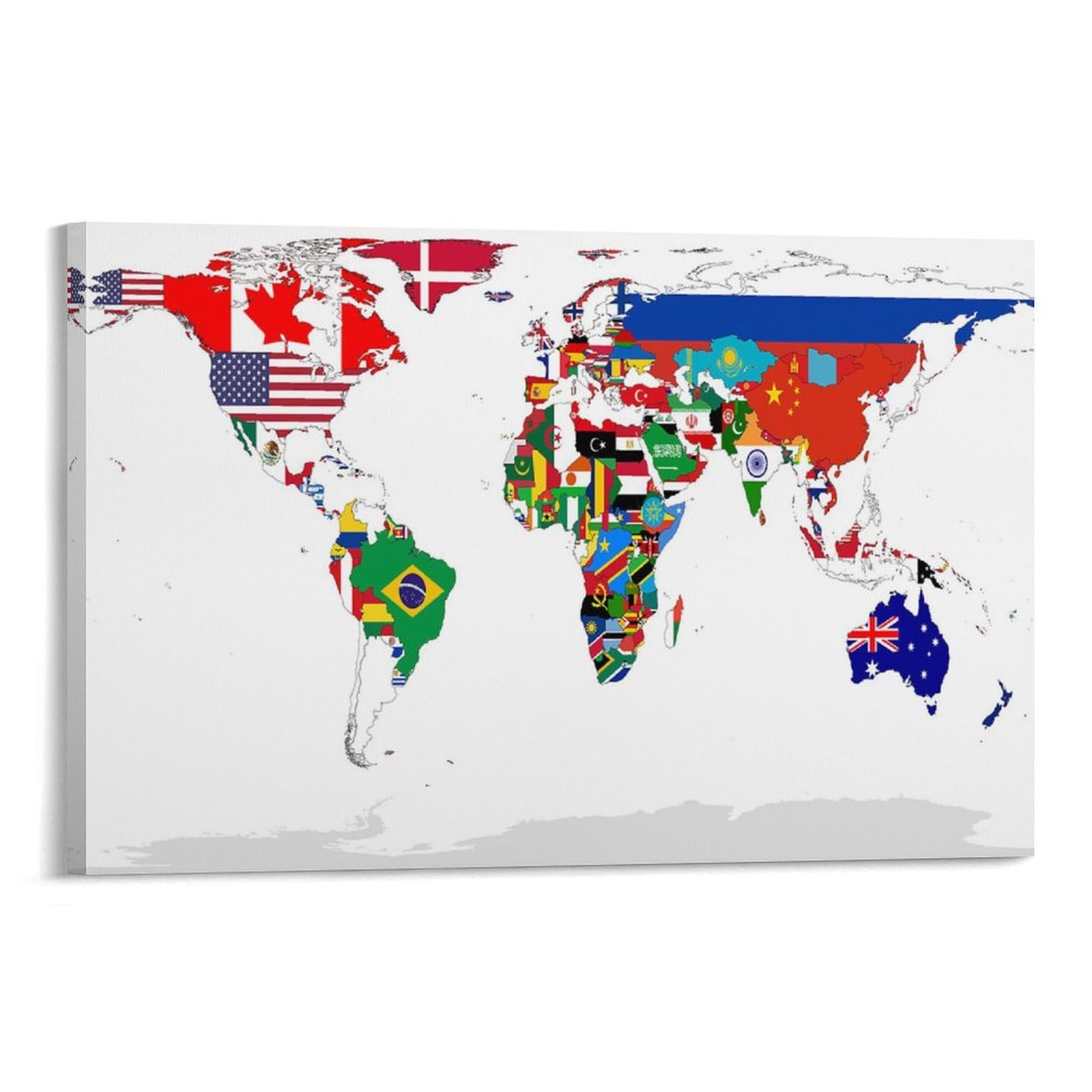 Amazon.co.jp: 世界地図 国旗 ポスター プリント キャンバス ポスター