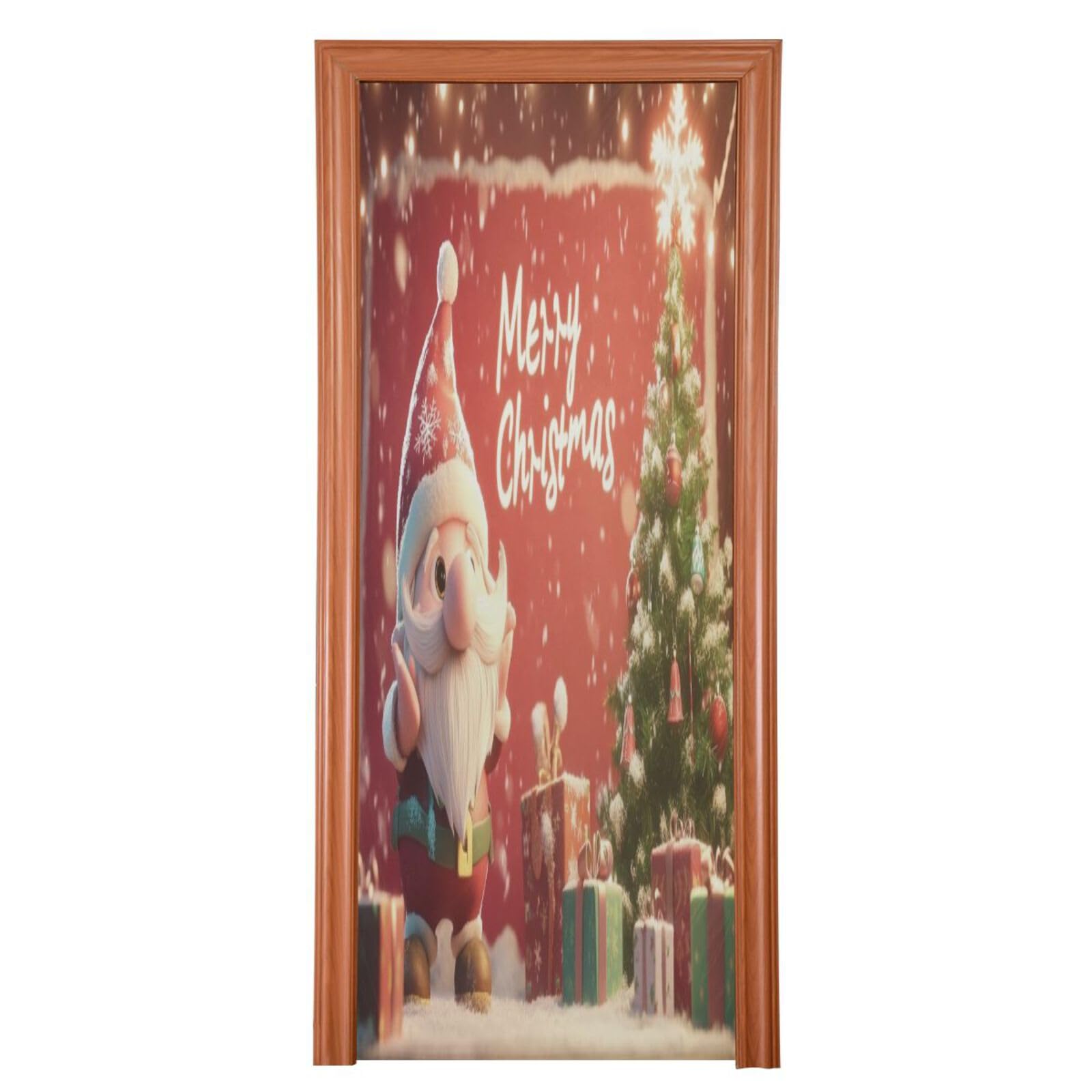 J JOYSAY Christmas Santa Trees Door Decorations Door Cover Xmas Decorations Door Front Door Christmas Decorations for Party Décor,36x98 in