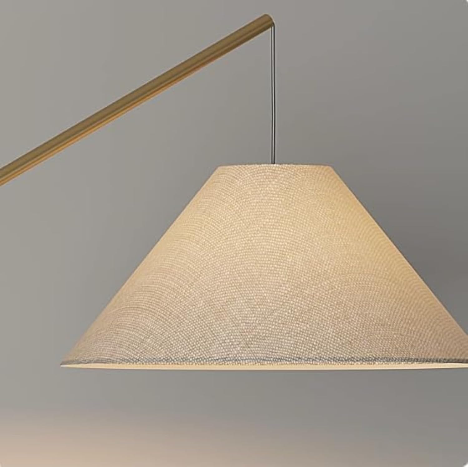 Floor Lamp Living Room Modern 3 Color Dimmable Corner Bright Arc Unique Funky Bedroom Curved Minimalist Skinny Art Deco Slim Metal Fishing Reading Office Standing Lamps (Walnut,H=78in) Walnut H=78in