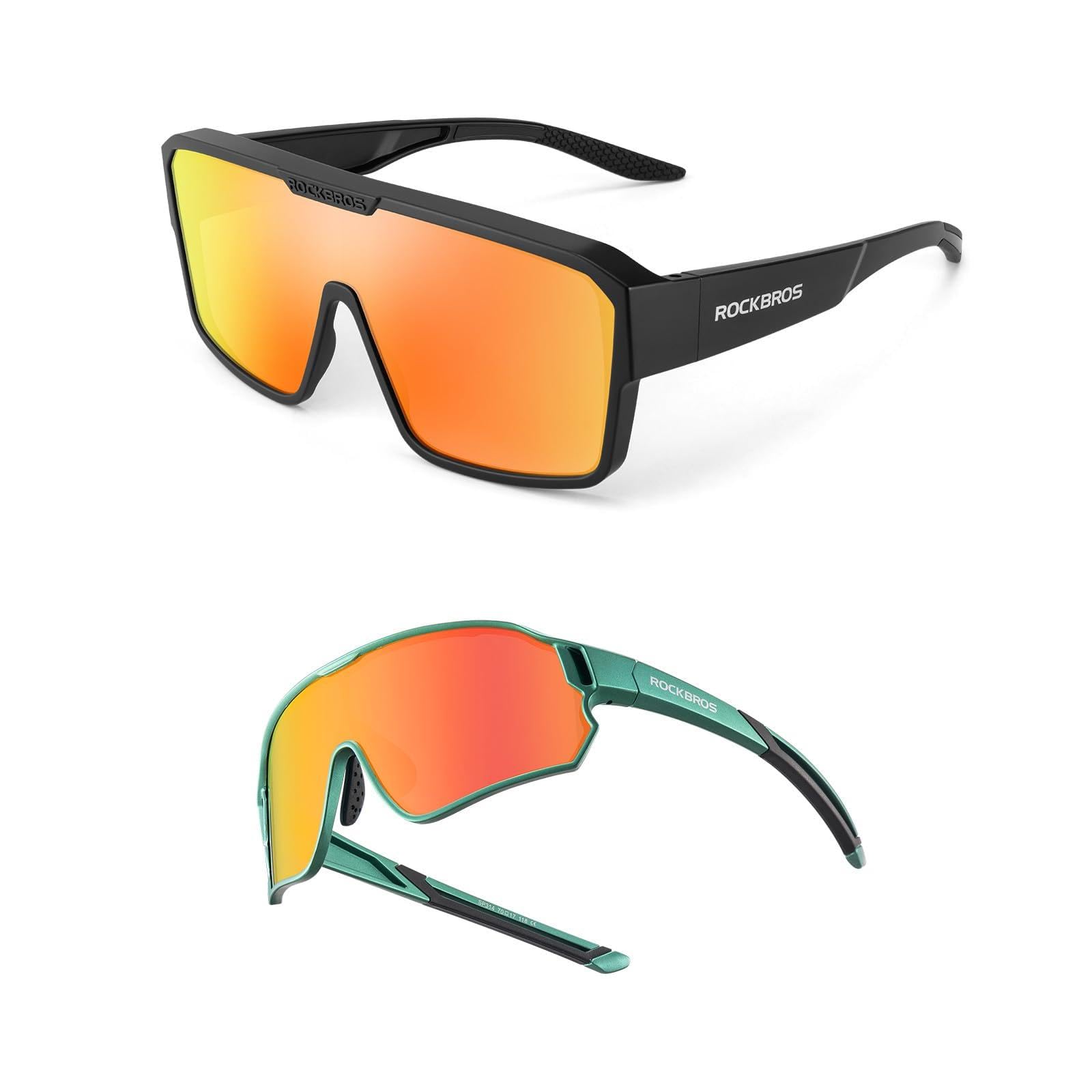 ROCKBROS Fahrradbrille Set für Kinder & Erwachsene, Polarisiertes Sportsonnenbrillen Sonnenbrille für Familie, UV400 Schutz Brillen für Radfahren Laufen