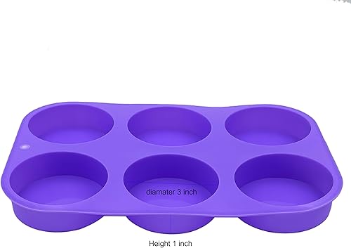 Miniatura 3 de Molde redondo de silicona para jabón de 4 onzas, moldes de silicona de 6 cilindros de tamaño grande de 3 pulgadas para jabón de lufa, bombas de baño