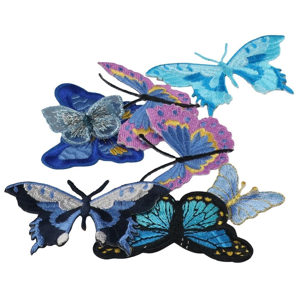 10 parches de mariposa en parches, parches de bordado, parches de reparación para decoración de bricolaje, jeans, chaquetas, bolsos, tela