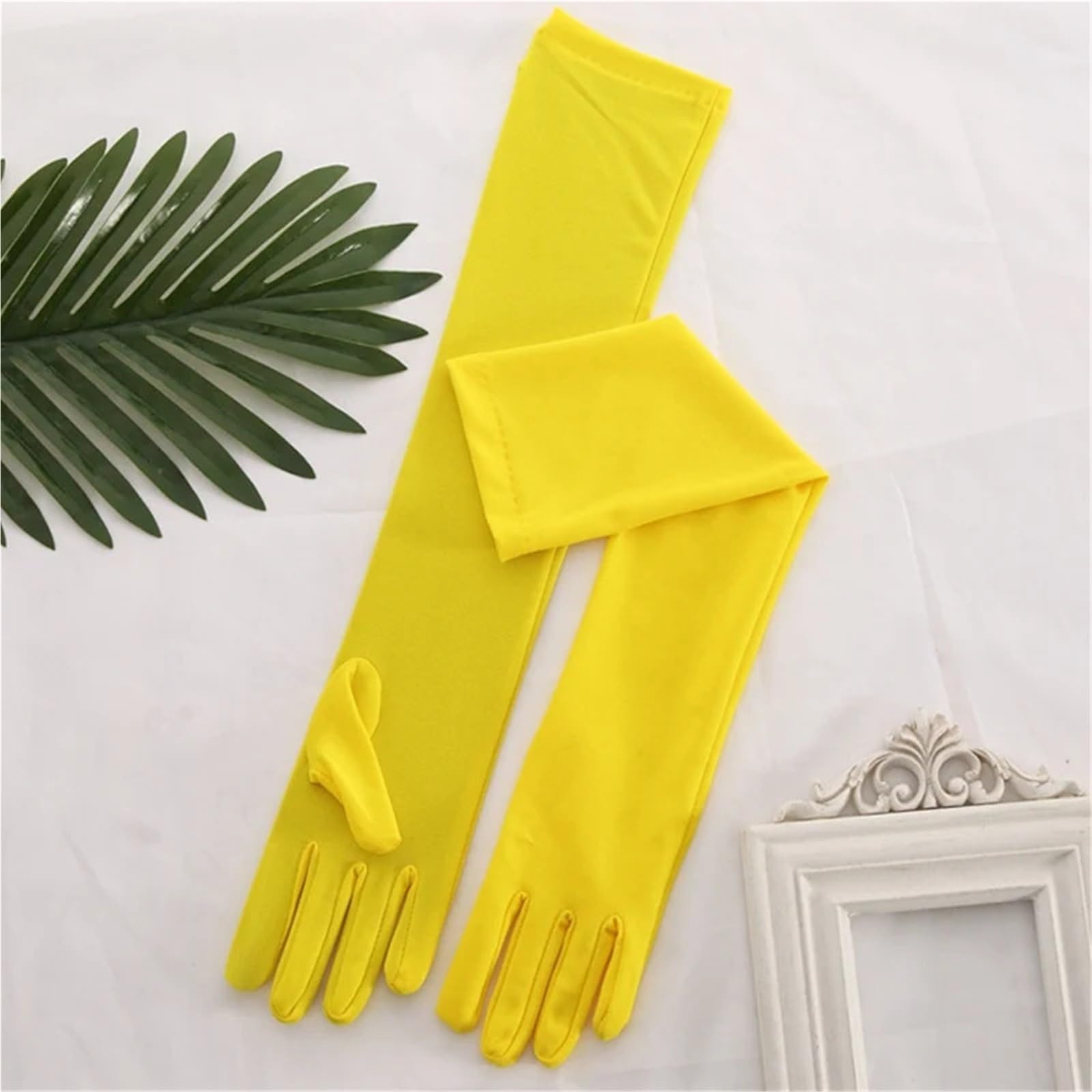 2 pares de guantes largos lisos for mujer, camarera, manoplas ceremoniales for conducir Para Cenas Y Fiestas
