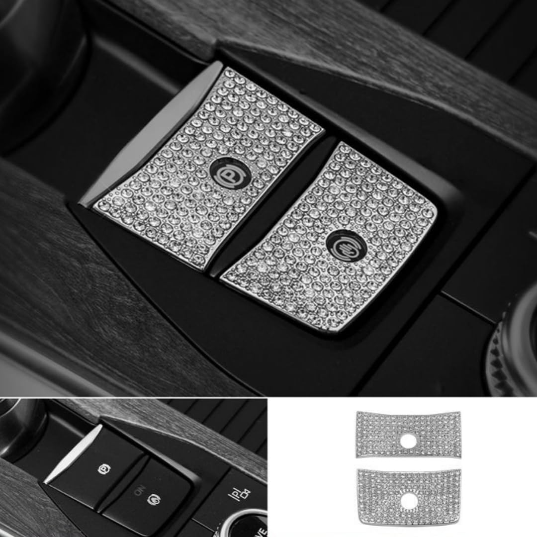 Car Interior Crystal Bling Accessories Compatible with Ford Explorer 2020-2025 Rhinestone Accessories (Electronic handbrake Sticker) image 2