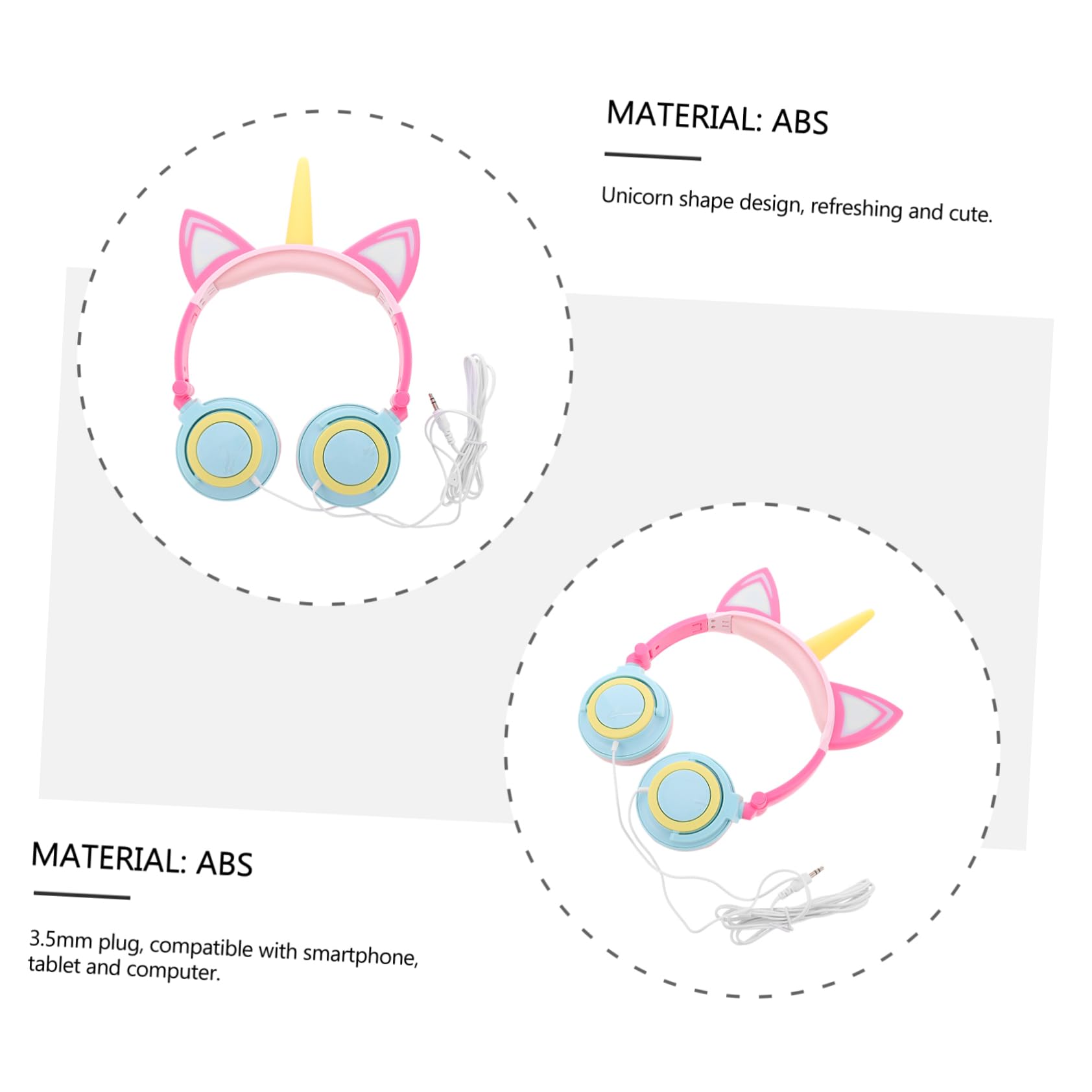Auriculares De Unicornio Brillantes para Niñas Forma De Unicornio Fabricados Resistente para Jugar El Parque o Fiestas De Cumpleaños
