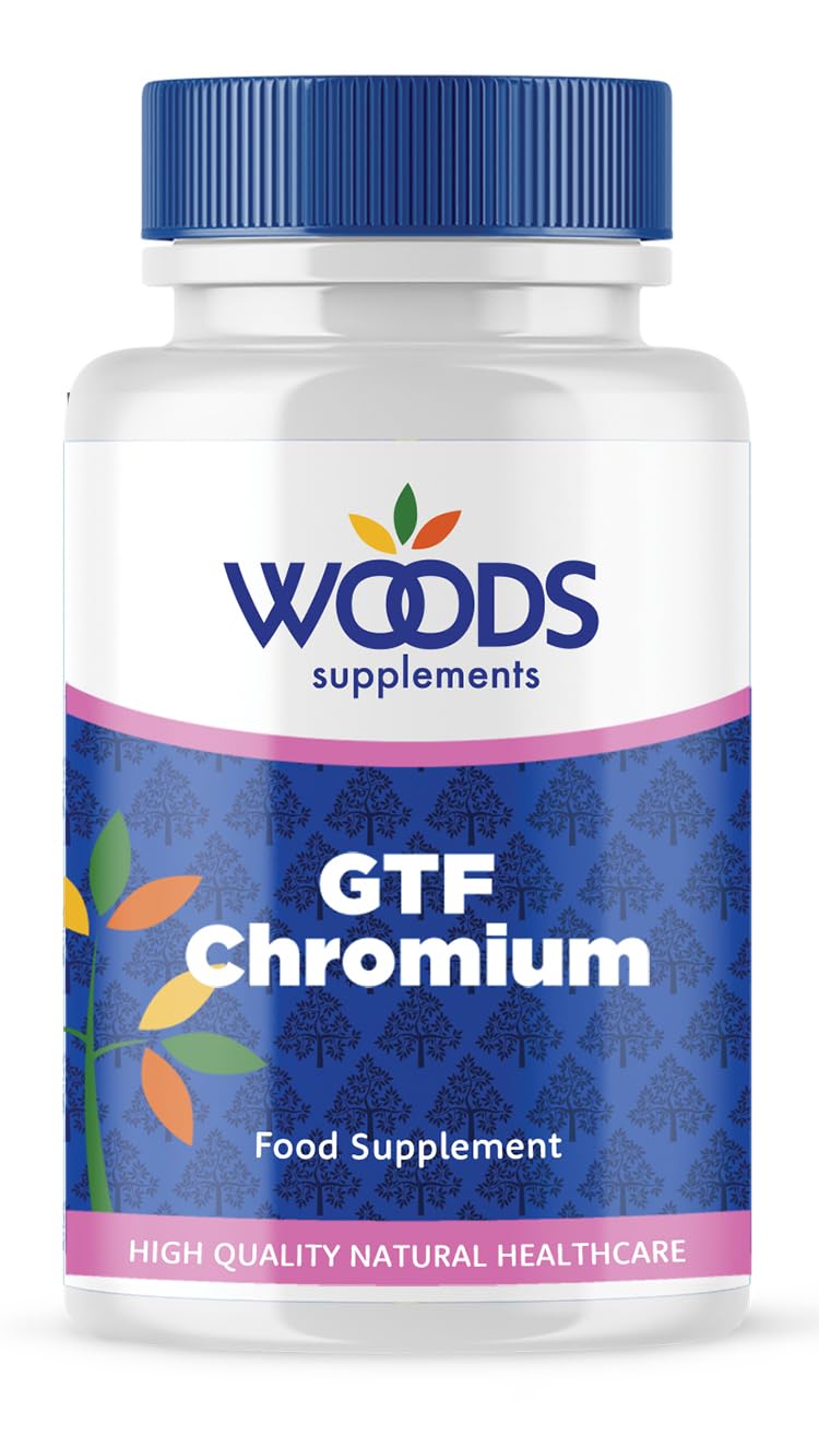 Woods Supplements - GTF 200μg Chromium Supplement 180x Vegan Tablets of High Strength Chromium Picolinate, Niacin and Amino Acid Complex Formula for Normal Production of Insulin & Metabolism Function