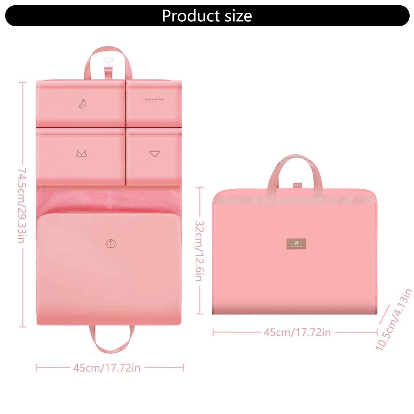 Mehrzweck-Reise-Aufbewahrungstasche, stabile Organizer für Kleidung und Accessoires, mit mehreren Schichten, Kleiderschränke, Hängetasche