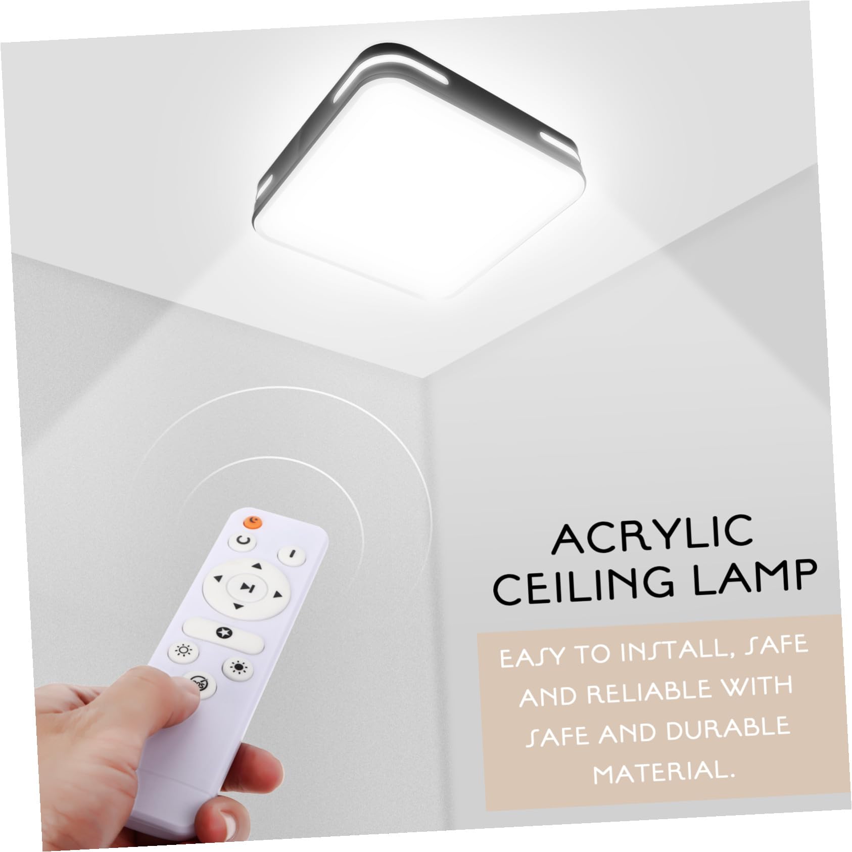 Gatuida Plafonnier Carré Led Ultrafin 30x30 Cm Avec Télécommande 18w X2 Et Décoratif Éclairage Intérieur Bureau Salon Chambre Moderne