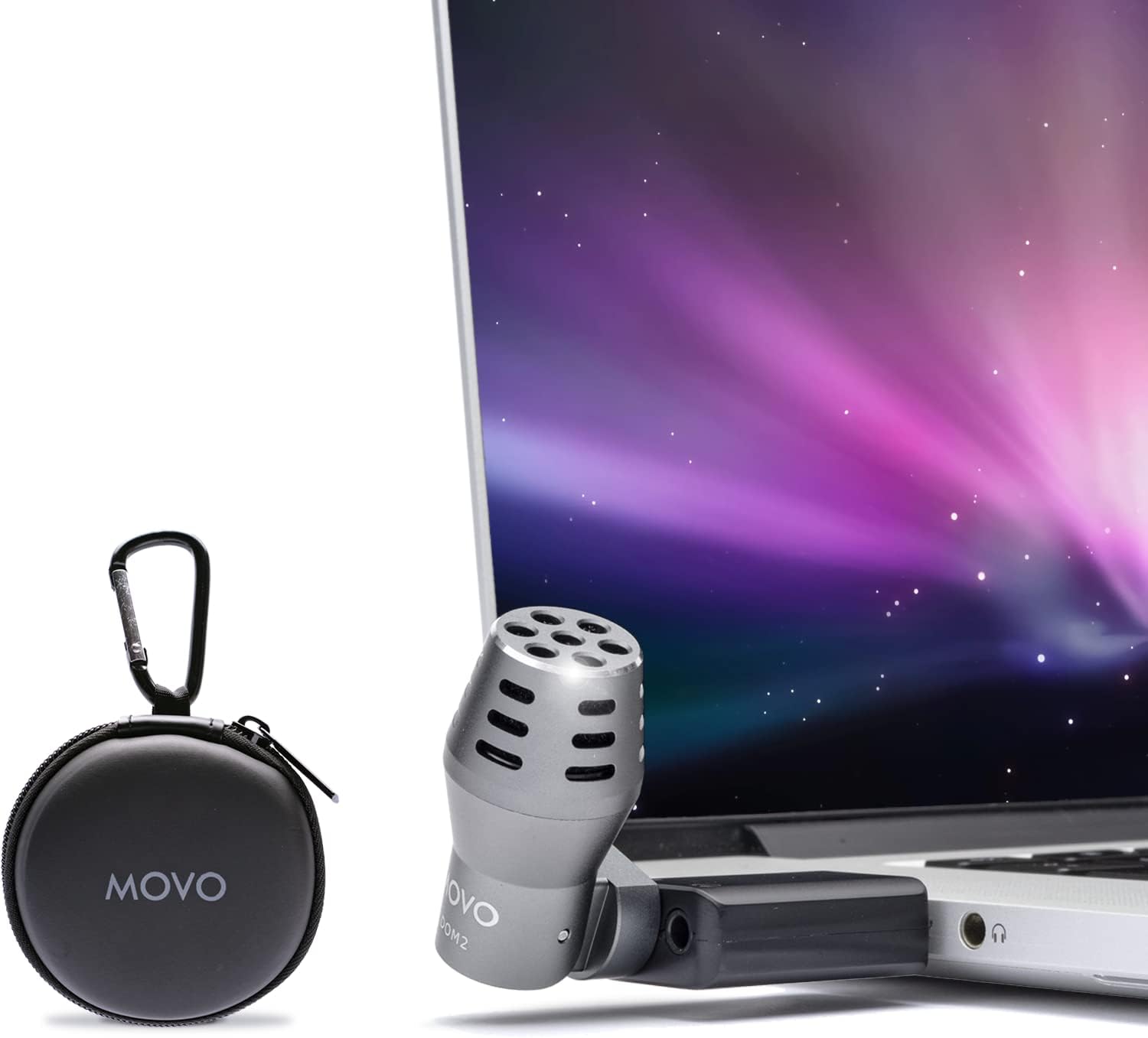 Movo DOM2-USB Mini Omnidirectional USB Laptop Microphone for Computer or MacBook – Laptop Mic for PC and Mac – Desktop Microphone with Case for Streaming, Zoom Meetings, and More