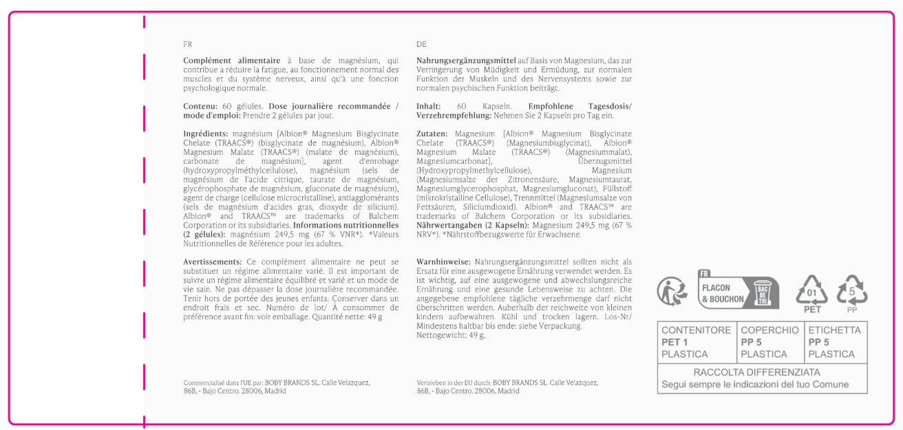 ZZEN Magnésium Complexe 7+ (249 mg), Bisglycinate, Citrate, Malate, Carbonate, Taurate, Glycérophosphate, Gluconate, Fatigue, Stress & Muscles, Haute Absorption, 60 Gélules Végans (Lot de 3)