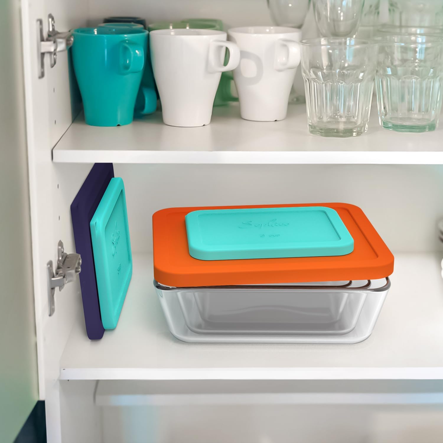 Sophico Rectangle Silicone Storage Cover Lids Replacement for Anchor Hocking and Pyrex Glass Bowls (Container not Included) (MIX-4 PACK) - Image 6