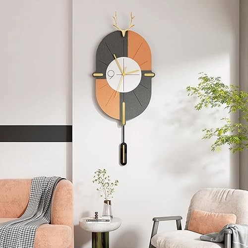 Miniatura 5 de Reloj de pared grande con diseño de arte de pared relojes de pared modernos para sala de estar cocina granja dormitorio péndulo funciona con pilas