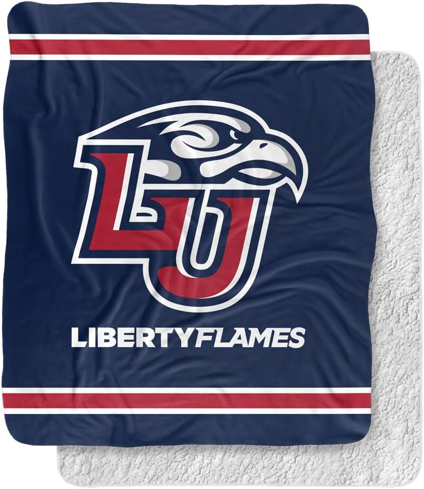 LOGOVISION Official Collegiate Primary Logo Collection Silky Touch Sherpa Back Super Soft Throw Blanket Collection