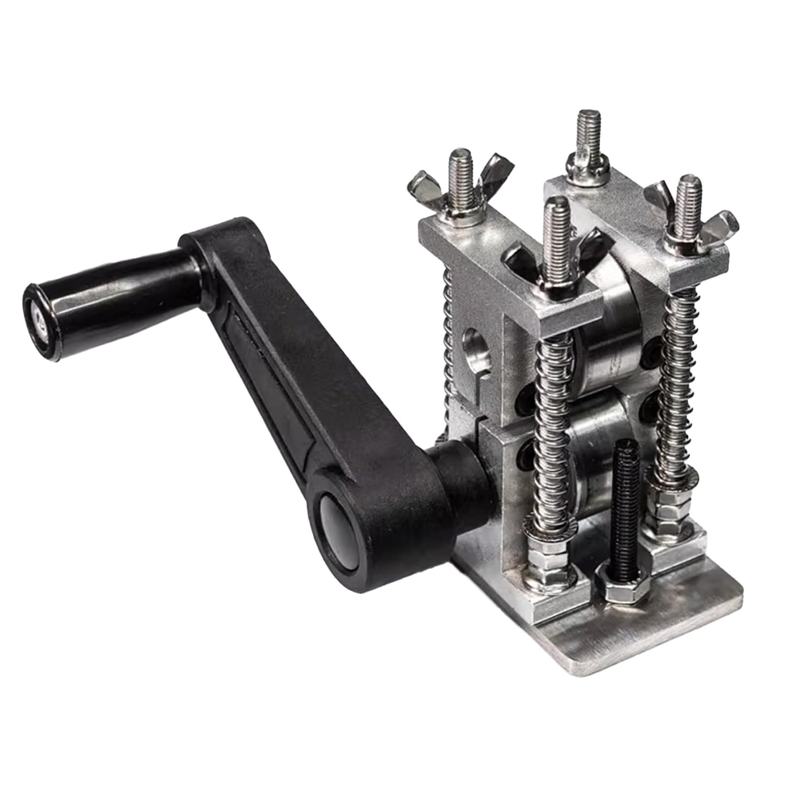 XNXYSMKJ Jewelry Press, Stainless Steel Inlay Pressing Machine, Adjustable Thickness Hand Crank Rolling Mill for Gold Brass Metal,Versatile Rolling Mill