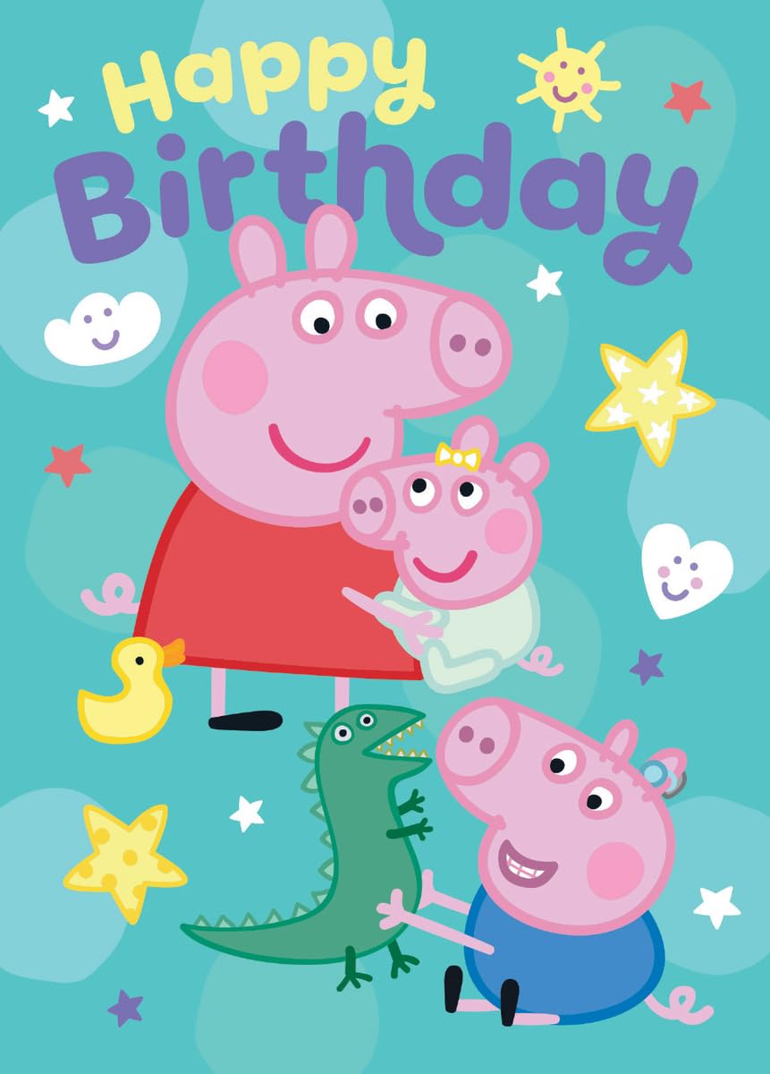 PEPPA PIG BIRTHDAY CARD, PEPPA AND GEORGE BIRTHDAY CARD