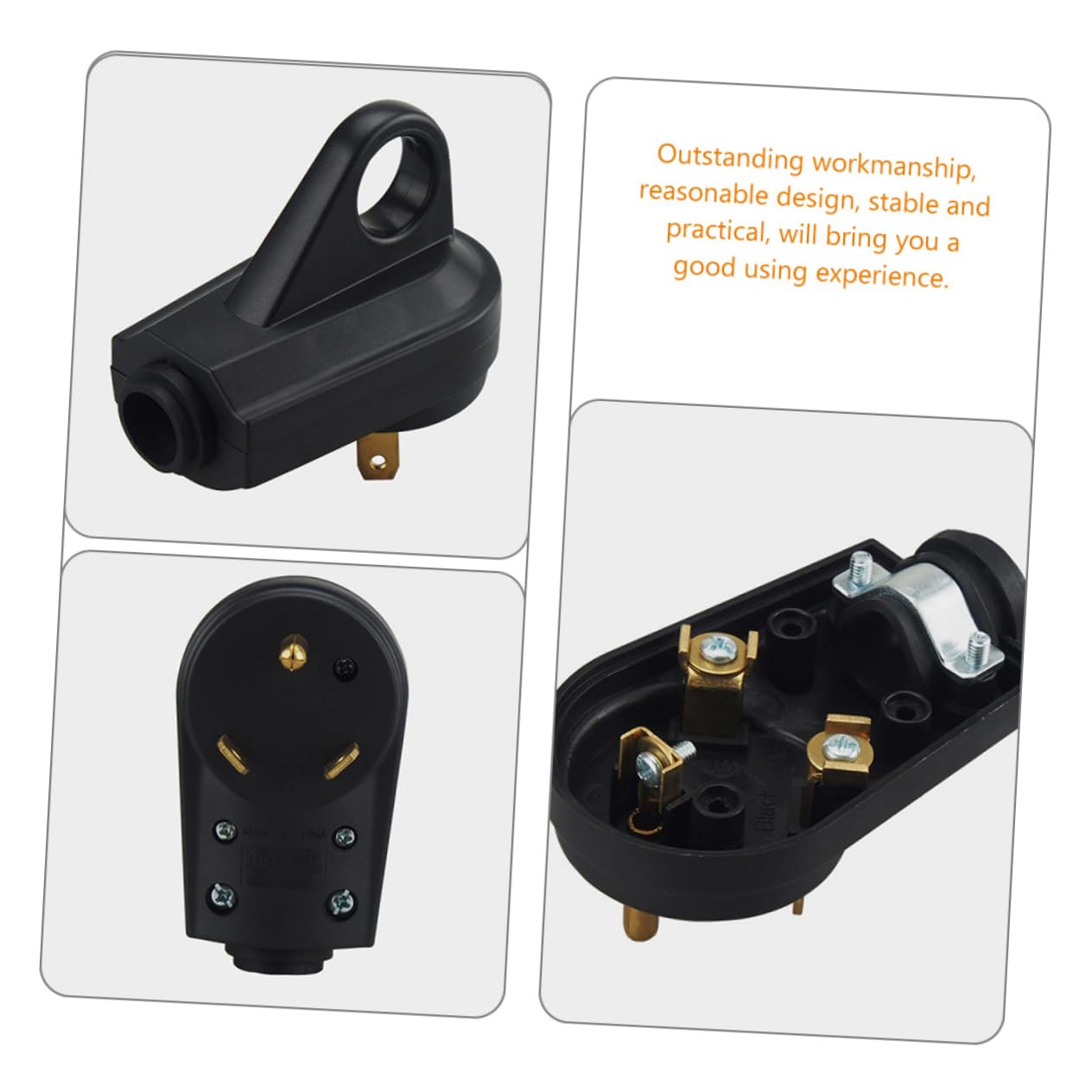 Cabilock 3pcs 30 3-Prong Rv Plug Adapter for Camper/rv 30a Male Electrical Plug Us Standard Replacement Part