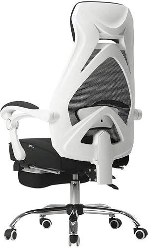 CZDYUF - Silla de oficina de malla transpirable con soporte lumbar ergonómico ajustable silla de escritorio giratoria negra con reposabrazos y